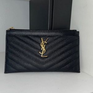 YSL Pouch Monogram Zip Wallet